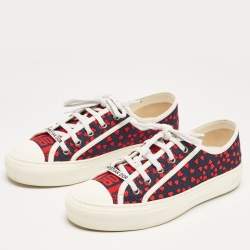 Pre Owned Dior Black/Red Canvas Walk N Dior Pop Heart Sneakers Size 39