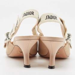 Dior Beige Technical Fabric J'adior Slingback Pumps Size 38