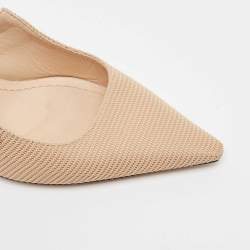 Dior Beige Technical Fabric J'adior Slingback Pumps Size 38