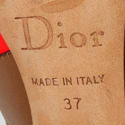 Dior Tricolor Leather and Embossed Snakeskin Strappy Sandals Size 37