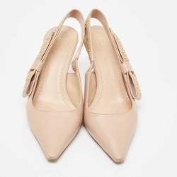 Pre Owned Dior Beige Leather J'Adior Slingback Pumps Size 37