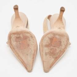Pre Owned Dior Beige Leather J'Adior Slingback Pumps Size 37