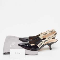 Pre Owned Dior Black Patent J'Adior Slingback Pumps Size 36.5