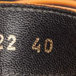 Pre Owned Dior Orange/Black Rubber and Fabric Roller Mary Jane Pumps Size 40