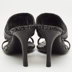Dior Navy Blue Canvas Logo Slide Sandals Size 37
