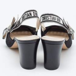 Dior Black Cannage Fabric Dior & Moi Slingback Pumps Size 39.5