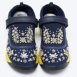 Pre Owned Dior Navy Blue Nylon and Mesh Fusion Sneakers Size 40