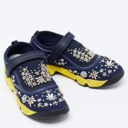 Pre Owned Dior Navy Blue Nylon and Mesh Fusion Sneakers Size 40