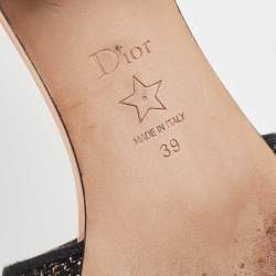 Dior Multicolor Canvas Logo Embroidered Canvas Dway Slide Sandals Size 39