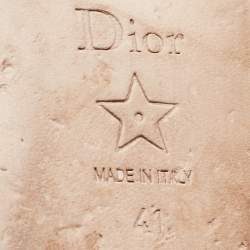 Pre Owned Dior Red/Beige Embroidered Canvas Toile De Jouy Flat Mules Size 41