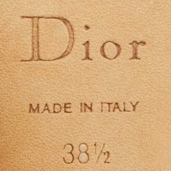 Pre Owned Dior Pink Cannage Leather Bow Slide Sandals Size 38.5