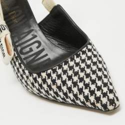 Dior White/Black Technical Fabric and Leather J'Adior Pumps Size 39.5