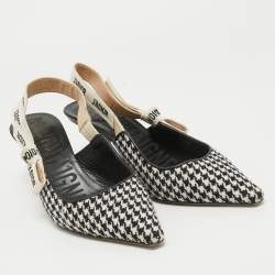 Dior White/Black Technical Fabric and Leather J'Adior Pumps Size 39.5