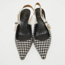 Dior White/Black Technical Fabric and Leather J'Adior Pumps Size 39.5