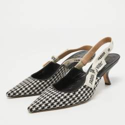 Dior White/Black Technical Fabric and Leather J'Adior Pumps Size 39.5
