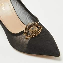 Dior Black Mesh And Suede Surreal D Eye Detail Pointed Toe Pumps Size 41