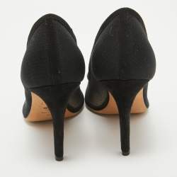 Dior Black Mesh And Suede Surreal D Eye Detail Pointed Toe Pumps Size 41