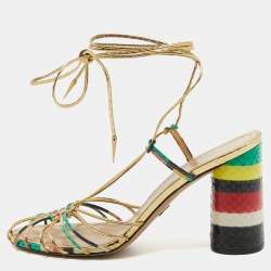 Dior Multicolor Leather Stripy  Ankle Wrap Sandals Size 40.5