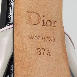 Dior Tri Color Patent Leather Platform Ankle Strap Sandals Size 37.5