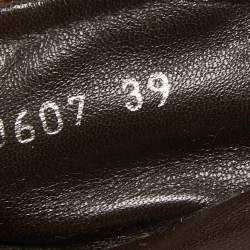 Dior Brown Cannage Leather CD Bow Ballet Flats Size 39
