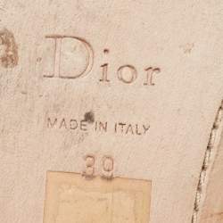 Dior Gold Leather Chain Link T-Strap Flat Sandals Size 39