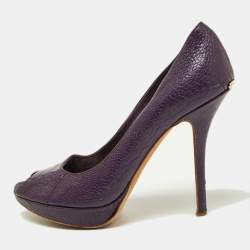 Dior Purple Embossed Python Miss Dior Pumps Size 37.5