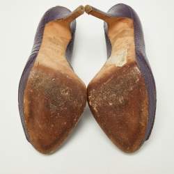 Dior Purple Embossed Python Miss Dior Pumps Size 37.5