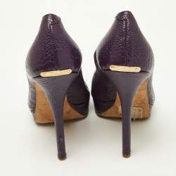 Dior Purple Embossed Python Miss Dior Pumps Size 37.5