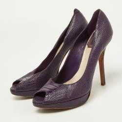 Dior Purple Embossed Python Miss Dior Pumps Size 37.5