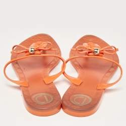 Pre Owned Dior Orange Jelly Thong Flat Sandals Size 40