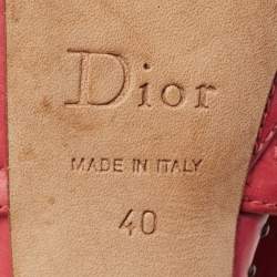 Pre Owned Dior Pink Studded Leather Platform Strappy Sandals Size 40