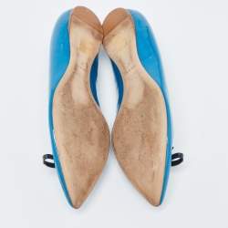 Pre Owned Dior Two Tone Patent Leather Bow Ballet Flats Size 40