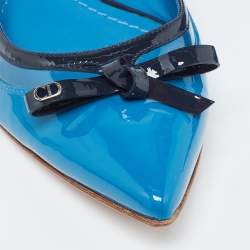 Pre Owned Dior Two Tone Patent Leather Bow Ballet Flats Size 40