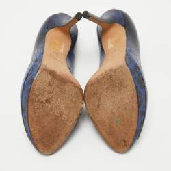 Dior Navy Blue/Black Sneak Embossed Miss Dior Pumps Size 39.5