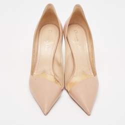Dior Beige Leather Pointed Toe D moi Pumps Size 38