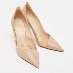 Dior Beige Leather Pointed Toe D moi Pumps Size 38