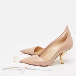 Dior Beige Leather Pointed Toe D moi Pumps Size 38