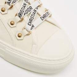 Dior Cream Canvas Walk'n'Dior Lace Up Sneakers Size 39