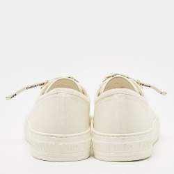 Dior Cream Canvas Walk'n'Dior Lace Up Sneakers Size 39