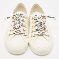 Dior Cream Canvas Walk'n'Dior Lace Up Sneakers Size 39