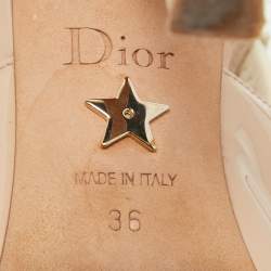 Pre Owned Dior Beige Patent Leather J'Adior Slingback Sandals Size 36