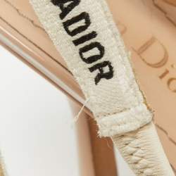 Pre Owned Dior Beige Patent Leather J'Adior Slingback Sandals Size 36