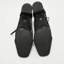 Dior Black Mesh and Suede Naughtily D Ankle Boots Size 37.5