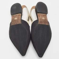 Dior Black Canvas J'Adior Slingback Flats Size 37