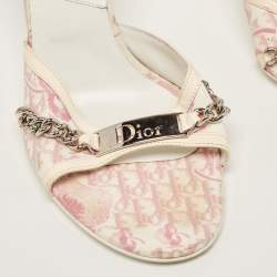 مملوكة مسبقًا Dior Tricolor Canvas and Patent Slide Sandals Size 39