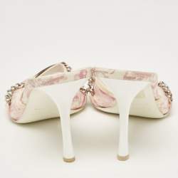 مملوكة مسبقًا Dior Tricolor Canvas and Patent Slide Sandals Size 39