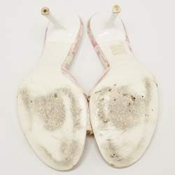مملوكة مسبقًا Dior Tricolor Canvas and Patent Slide Sandals Size 39