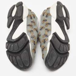 مملوكة مسبقًا Dior Grey Beads Embellished/ Embroidery Mesh Fusion Sneakers Size 36