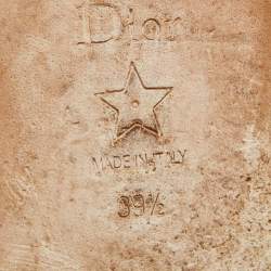 Dior Two Tone Logo Embroidered Canvas Dway Flat Slides Size 39.5