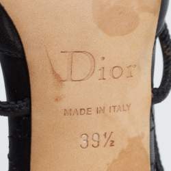 Dior Black Leather Ankle Strap Sandals Size 39.5 